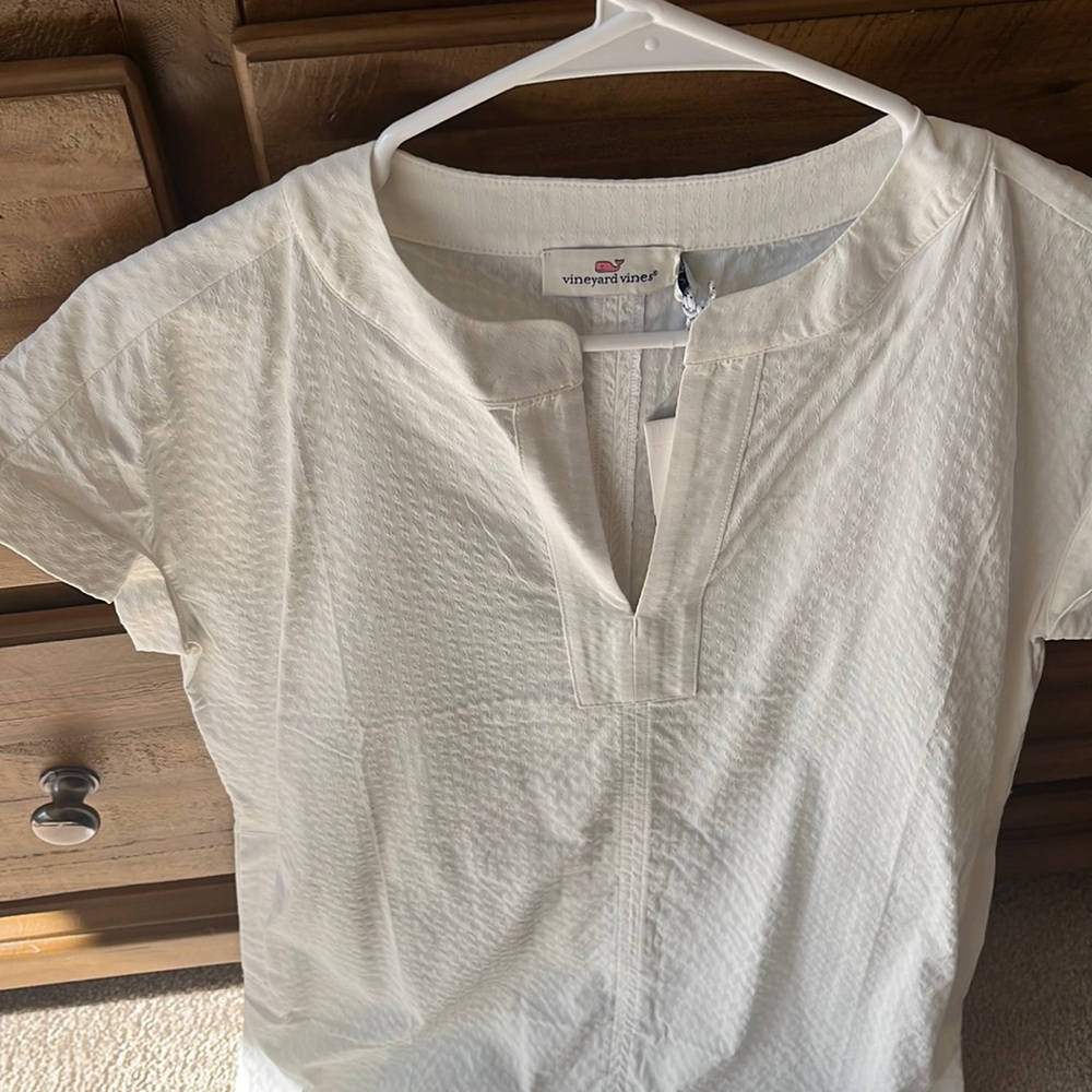Vineyard vines white seersucker dress, NWT, size XS